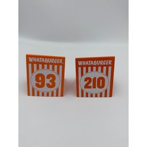 2 Whataburger Table Tents San Antonio Spurs 210 and Number 93 Orange White
